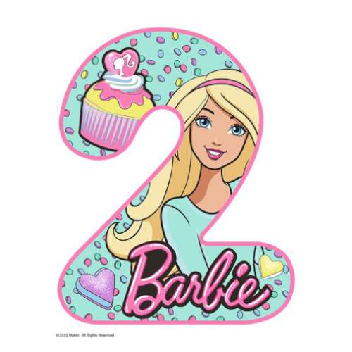Barbie Number 2 Edible Icing Image - Click Image to Close